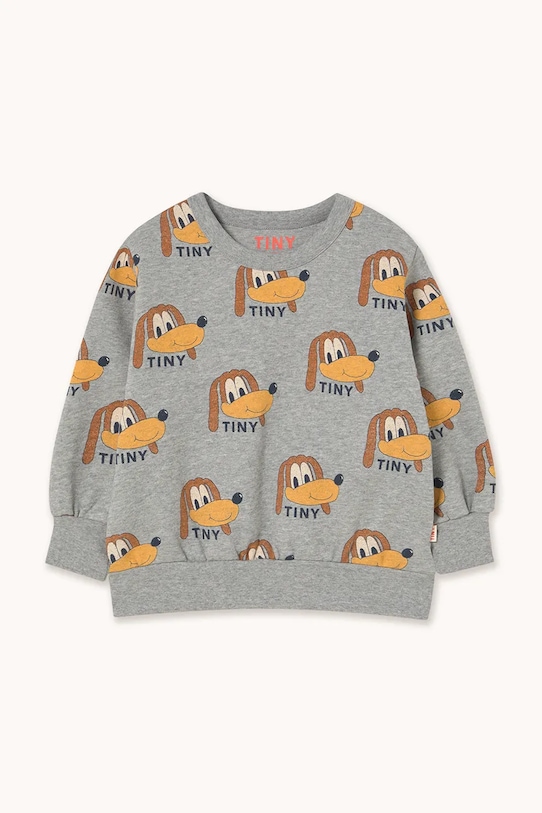 Детская хлопковая толстовка DOGS SWEATSHIRT Tinycottons, серый — фото 2