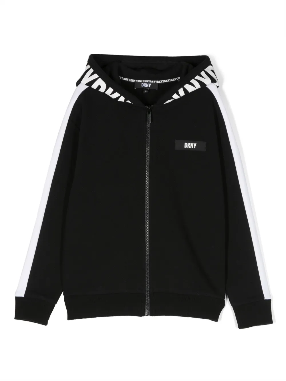 

Худи на молнии с логотипом Dkny Kids, черный