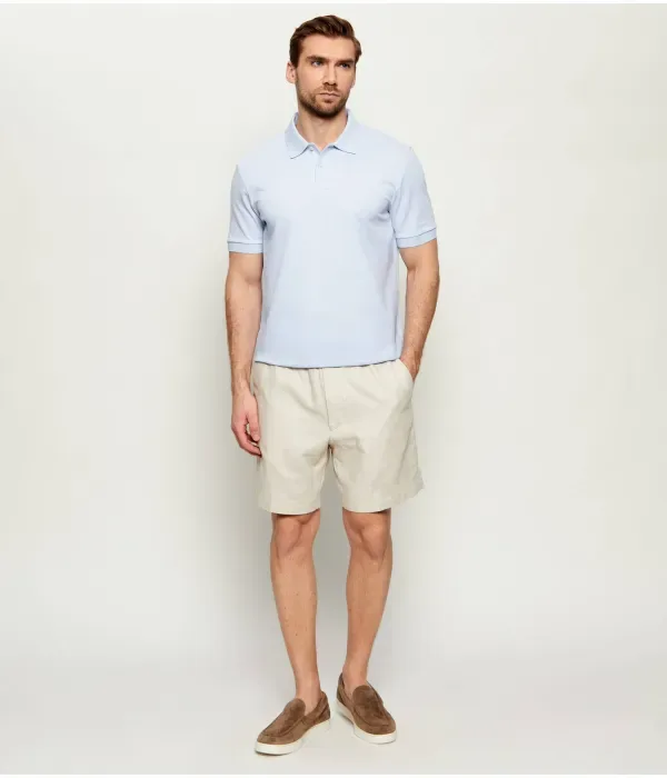 Льняные шорты straight fit Calvin Klein, бежевый — фото 2
