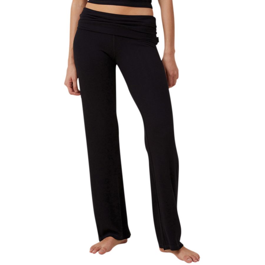 

Женские легкие мягкие брюки с отворотом на талии COTTON ON, True black