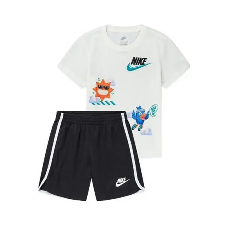 

Повседневный спортивный комплект SS25 из 2 предметов для детей 3-7 лет Nike, белый/черный