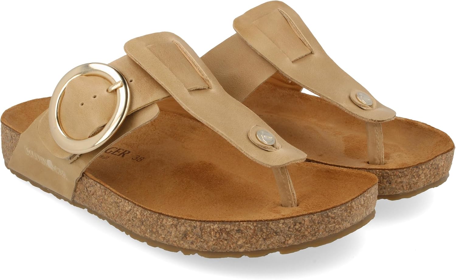 

Сандалии HAFLINGER Corinna с круглой пряжкой, резиновой подошвой и стелькой из корка и латекса, унисекс, Linen