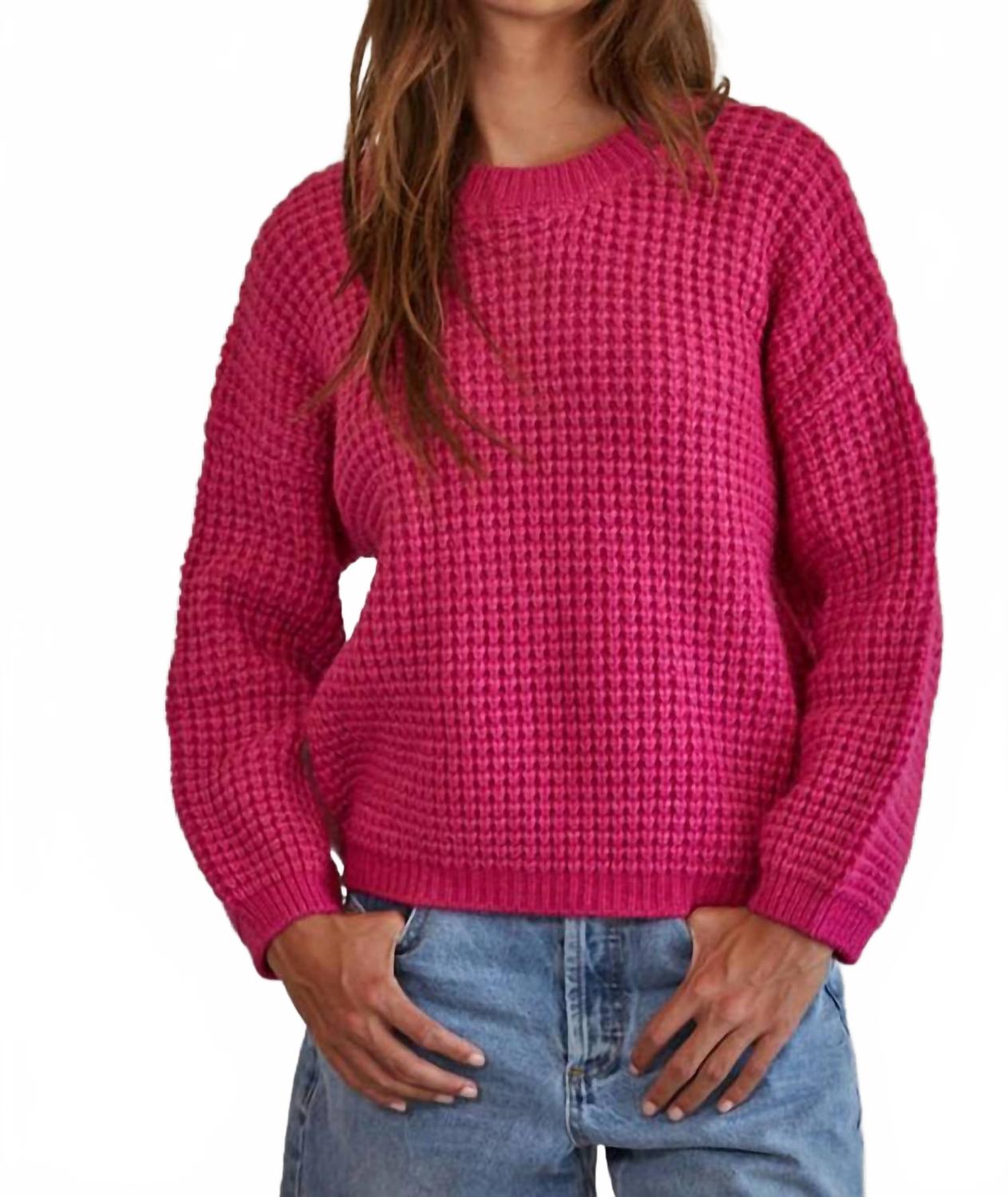 

Свитер с длинными рукавами и плетением «рогожка» цвета фуксии By Together, фуксия