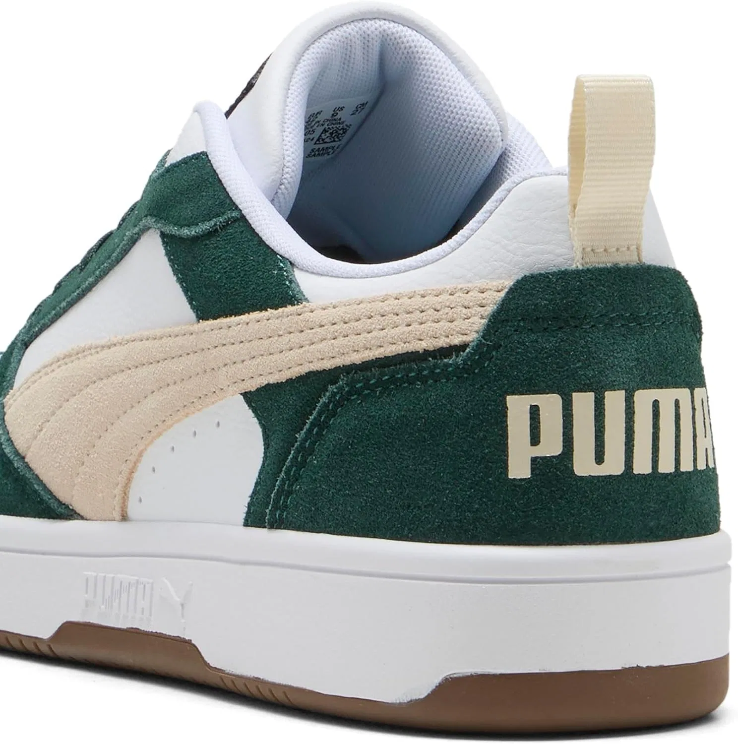 Кроссовки Puma Unisex Rebound V6 Low, Green Terrain Alpine Snow Puma White — фото 2