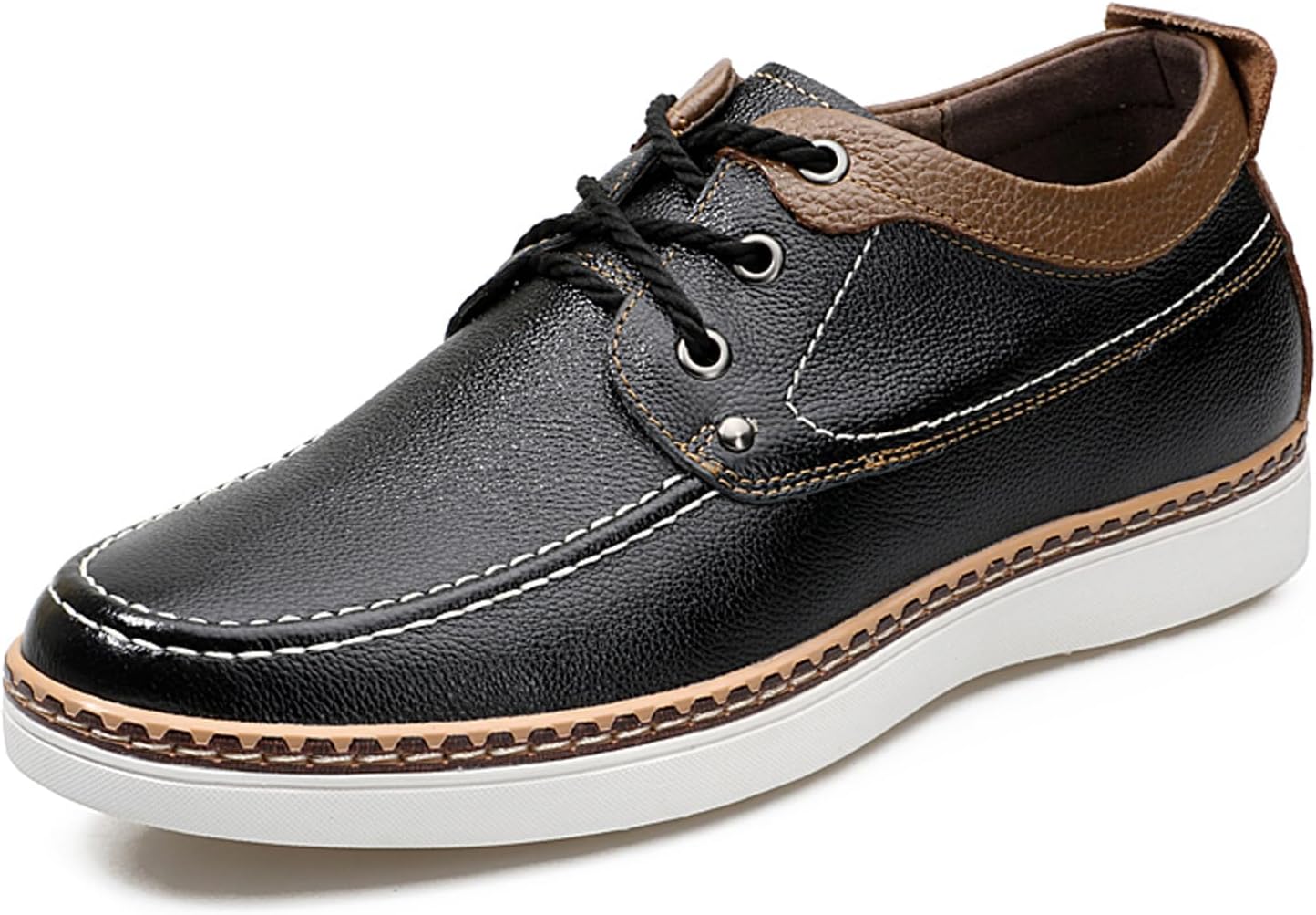 

Мужские туфли на повышенной подошве, незаметно увеличивающие рост на 6 см, кожаные оксфорды, шнуровка, кожаные классические туфли Eliogn, черный