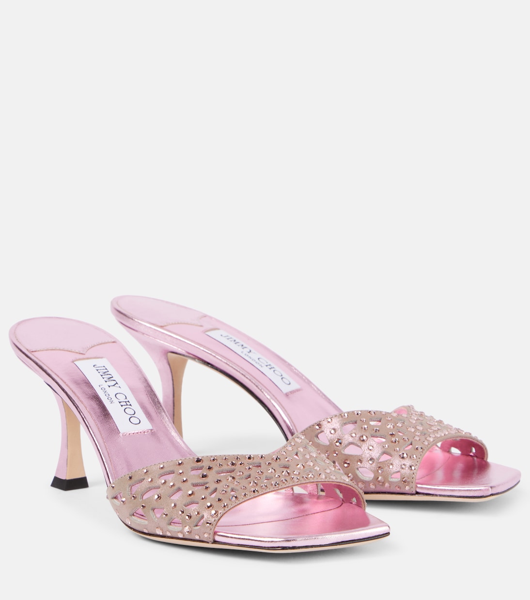 Замшевые мюли Skye 70 с декором Jimmy Choo, розовый