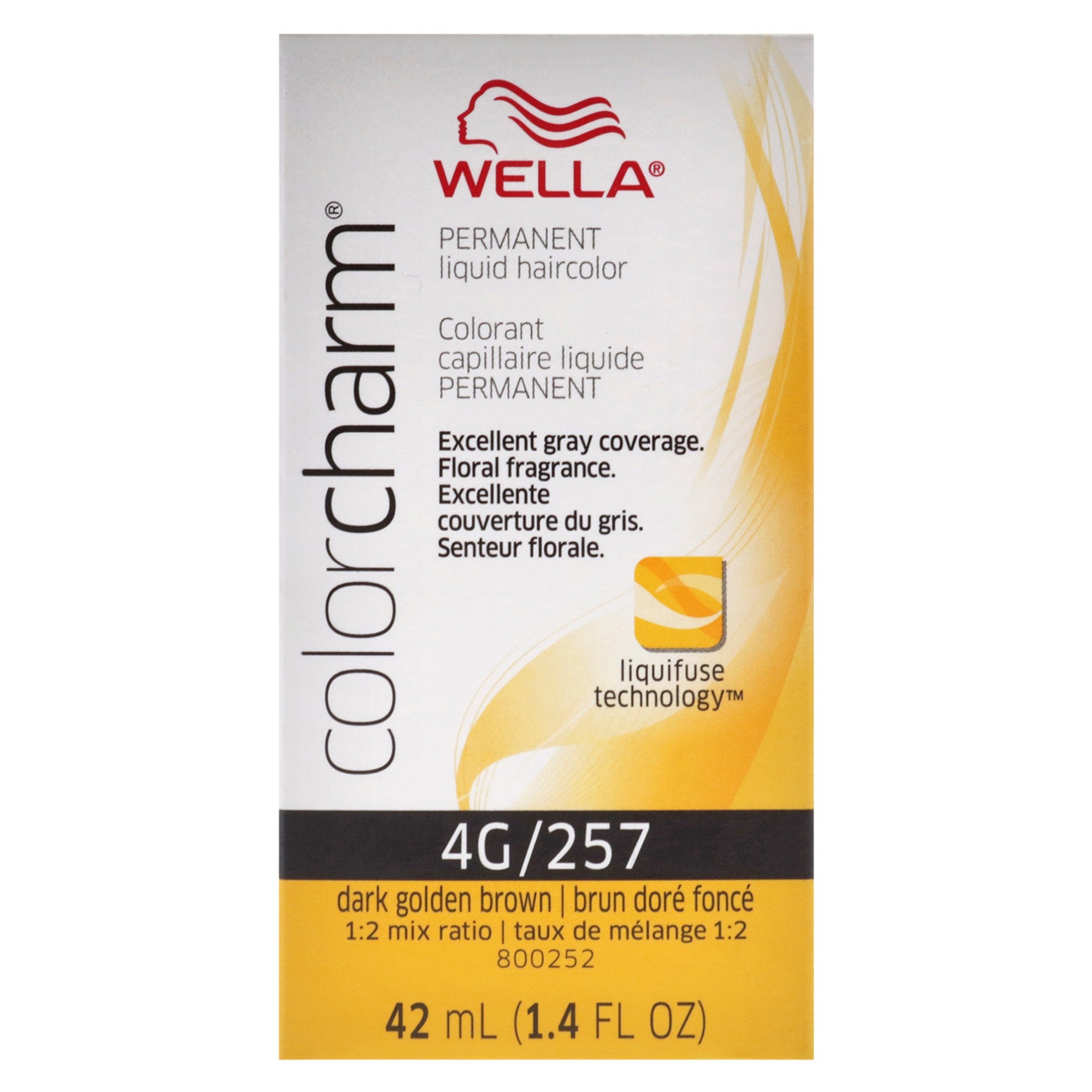 Стойкая жидкая краска для волос Color Charm - 4G 257 Темно-золотисто-коричневый от Wella, для мужчин и женщин - 1,42 унции (40 г) — фото 2