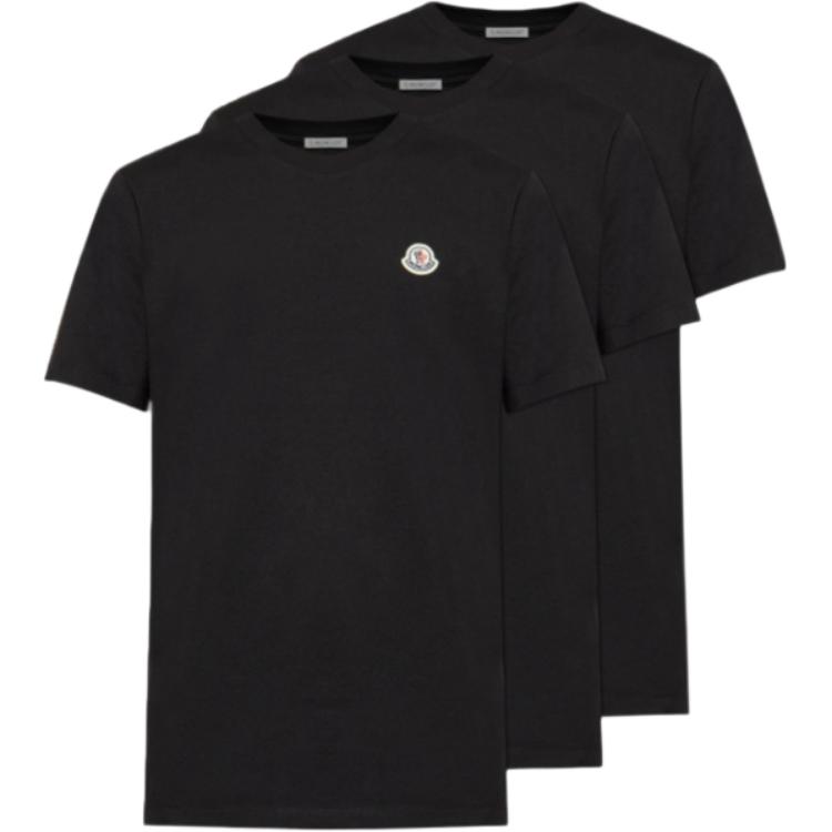 

Набор из трех футболок с круглым вырезом Moncler, черный