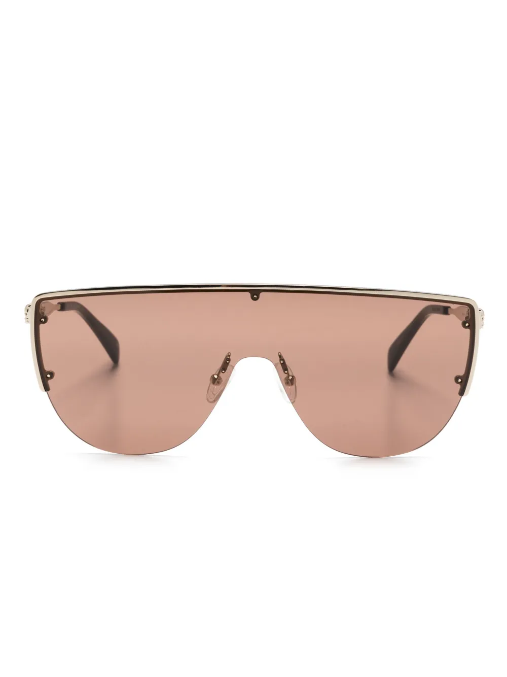 

Солнцезащитные очки-маска Alexander McQueen Eyewear, коричневый