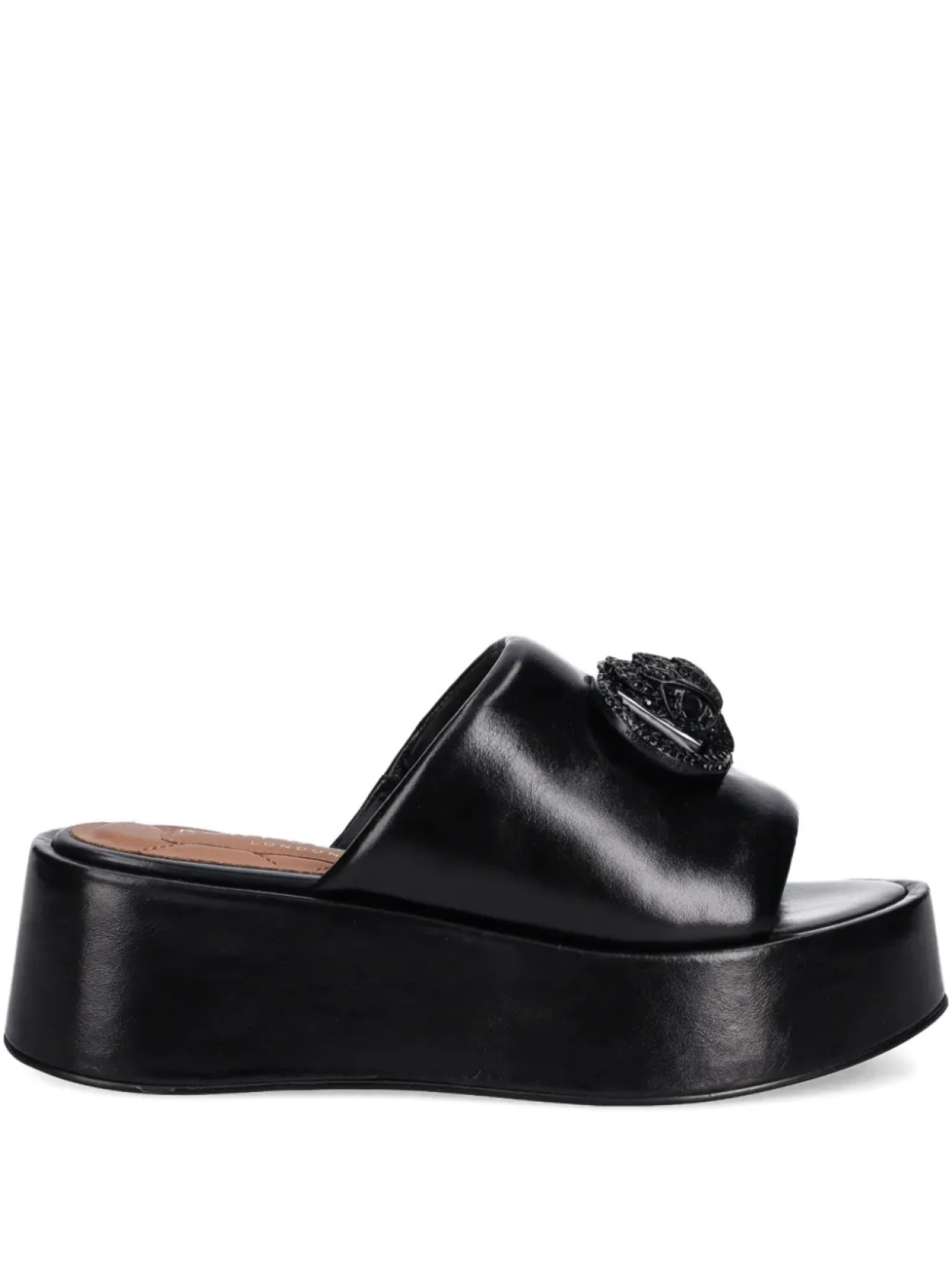 Кожаные шлепанцы на платформе Kurt Geiger London, черный