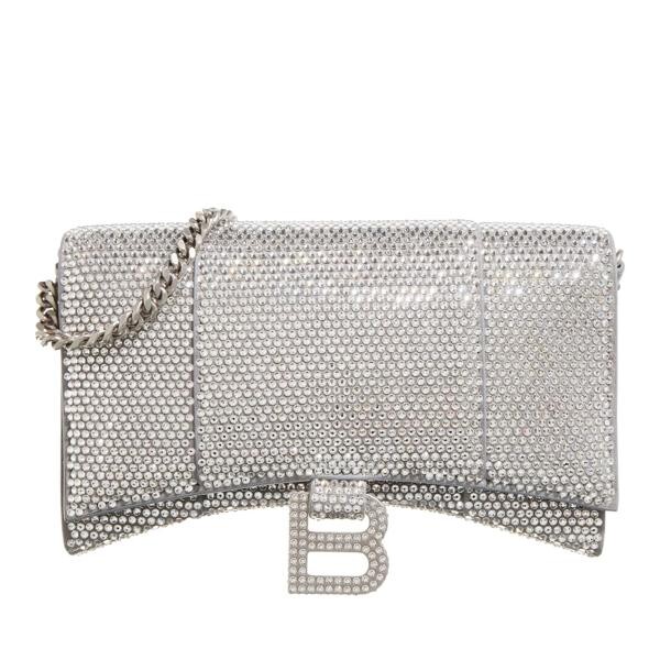 

Сумка hourglass wallet with chain smoke Balenciaga, серый