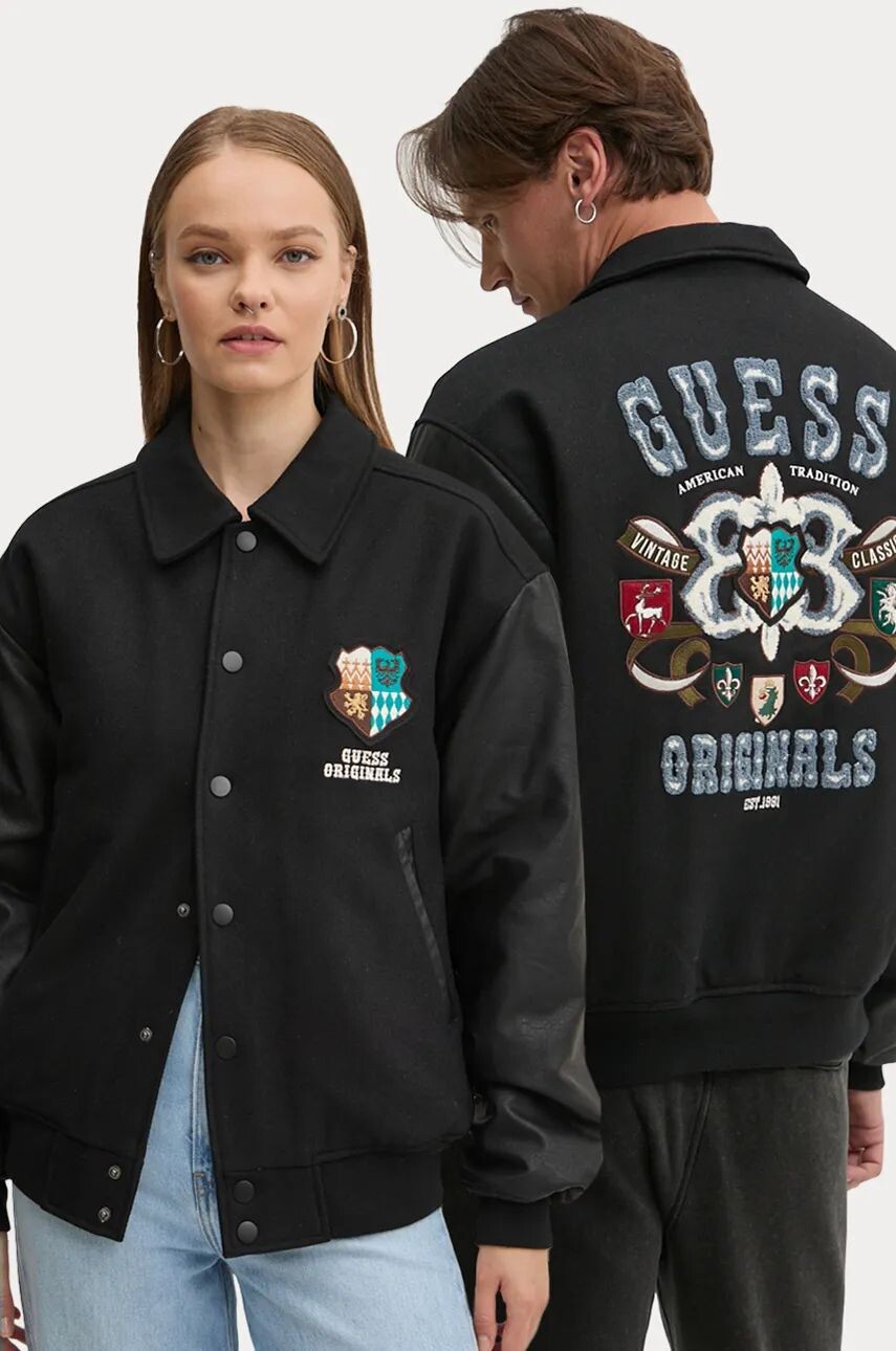 

Куртка Guess Originals из смесовой шерсти, черный