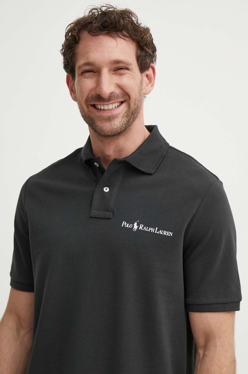

Хлопковое поло Polo Ralph Lauren, черный