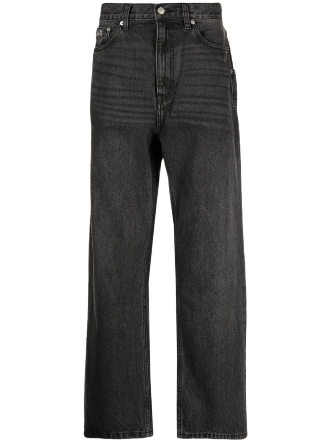 

izzue mid-rise straight-leg jeans, черный