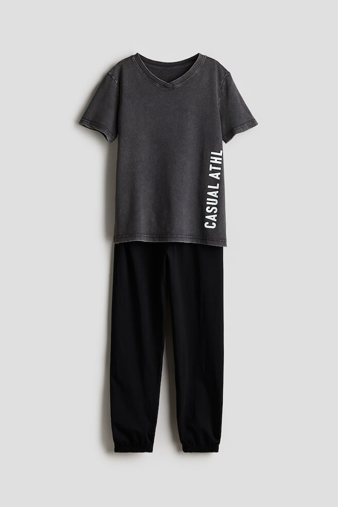 

Пижама из хлопкового трикотажа H&M, серый