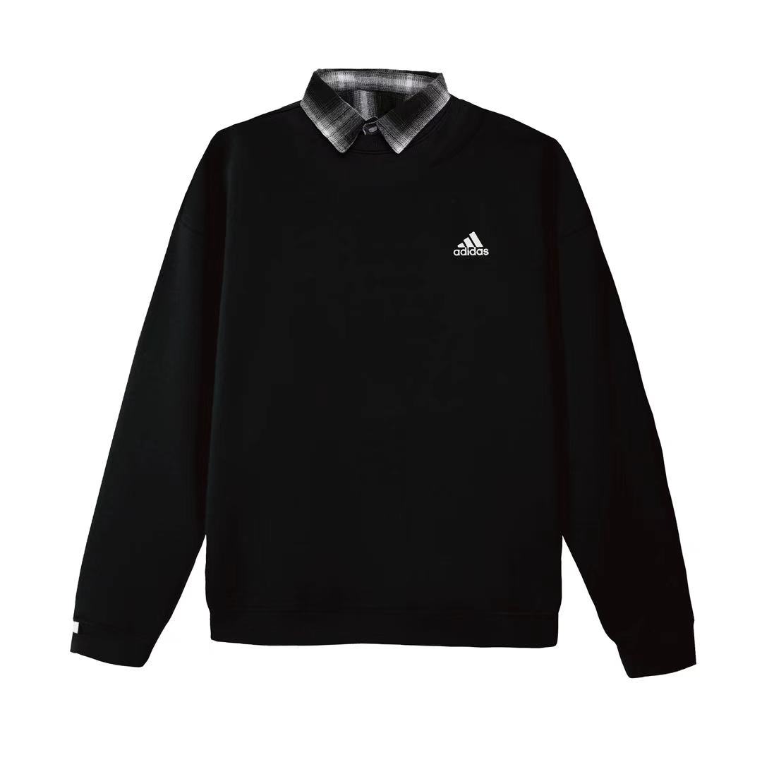 

Adidas Толстовка Unisex Black с воротником-поло, утолщенная, Regular