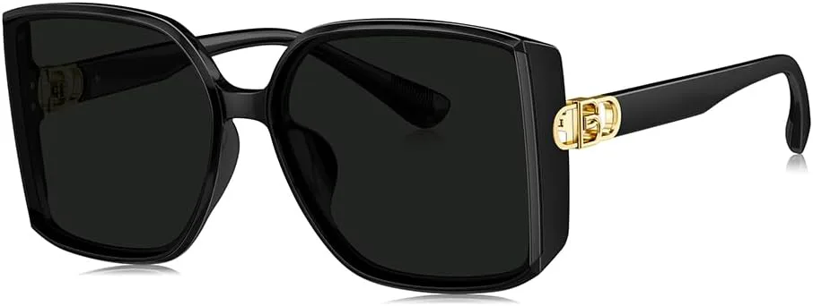 

Женские стильные солнцезащитные очки BOLON большого размера с обтекаемой формой, эксклюзивный бренд очков EssilorLuxottica, Gloss Black/Grey Polarized Bl5083