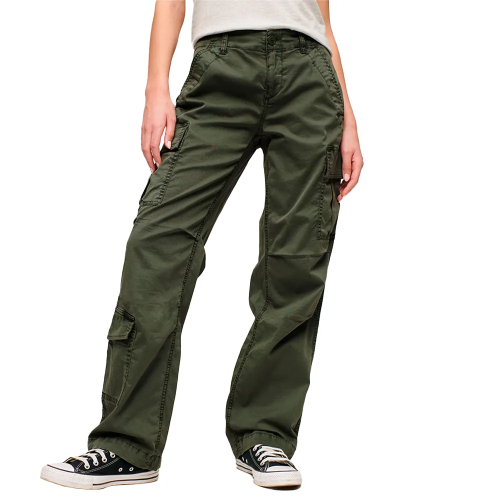 

Брюки карго Superdry Low Rise Straight Cargo, зеленый