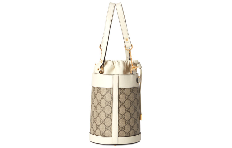 GUCCI Сумка-ведро с кожаной отделкой и конской удилой 1955 — фото 3
