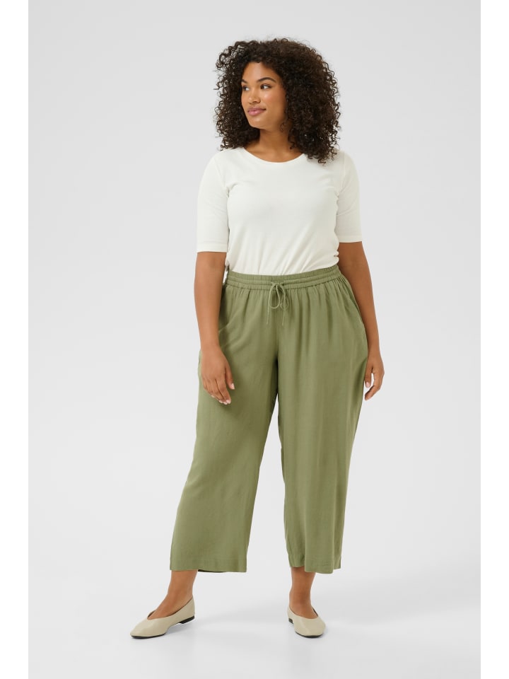 

KAFFE curve Повседневные брюки KCmille свободного кроя, цвет «масляно-зеленый»