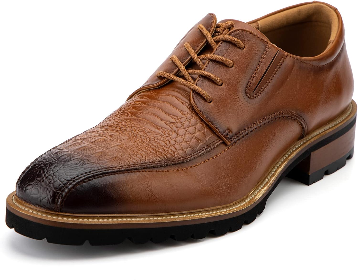 

Мужские оксфорды Meijiana, роскошные оксфорды для мужчин, деловая повседневная обувь, мужские шнурованные модные туфли, Brown-12