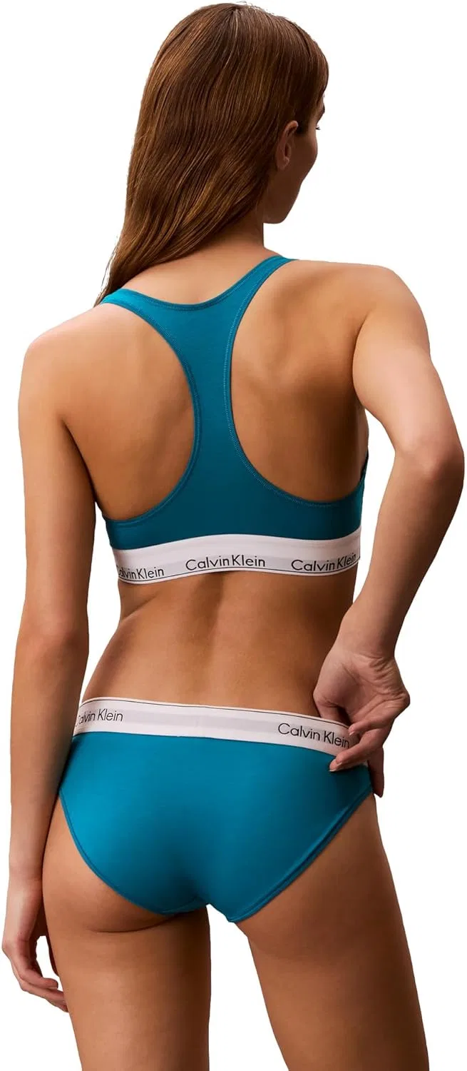 Бюстгальтер Calvin Klein Womens Modern Cotton Unlined Wireless Bralette, бирюзовый — фото 4