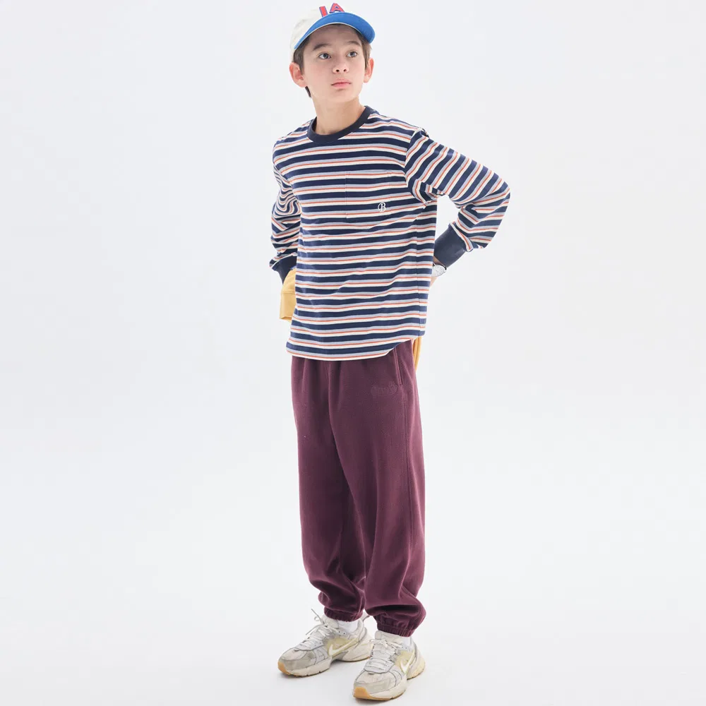 Детские флисовые брюки Omb винного цвета от Oopsmyboy — фото 2
