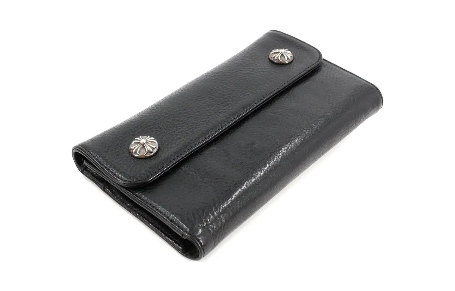 Chrome Hearts Мужской кожаный кошелек, черный — фото 3