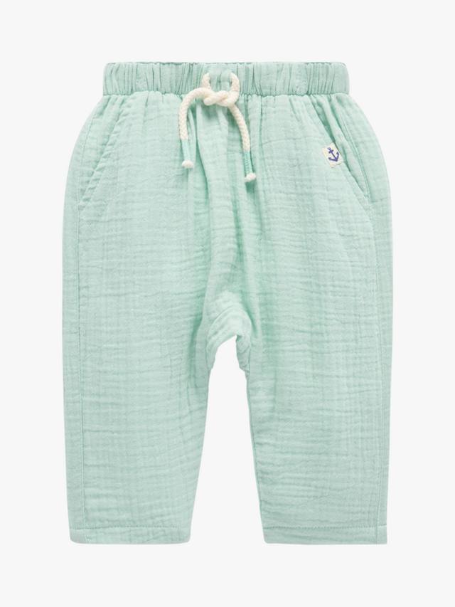 

Детские брюки с напуском из органического хлопка в складку Purebaby, цвет Seafoam Bubbles