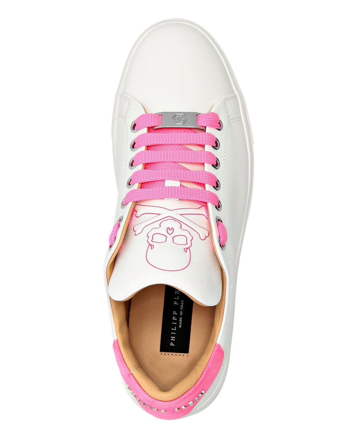 

Кожаные кроссовки Networth Philipp Plein, цвет White+Fuchsia