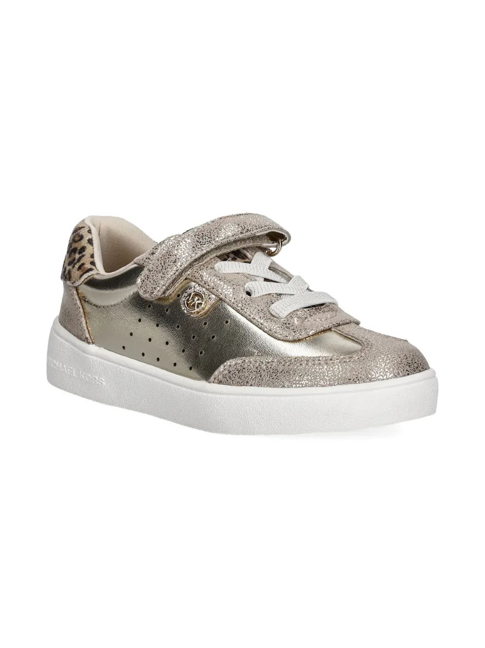 

Кроссовки с блестками и леопардовым принтом Michael Kors Kids, золотой