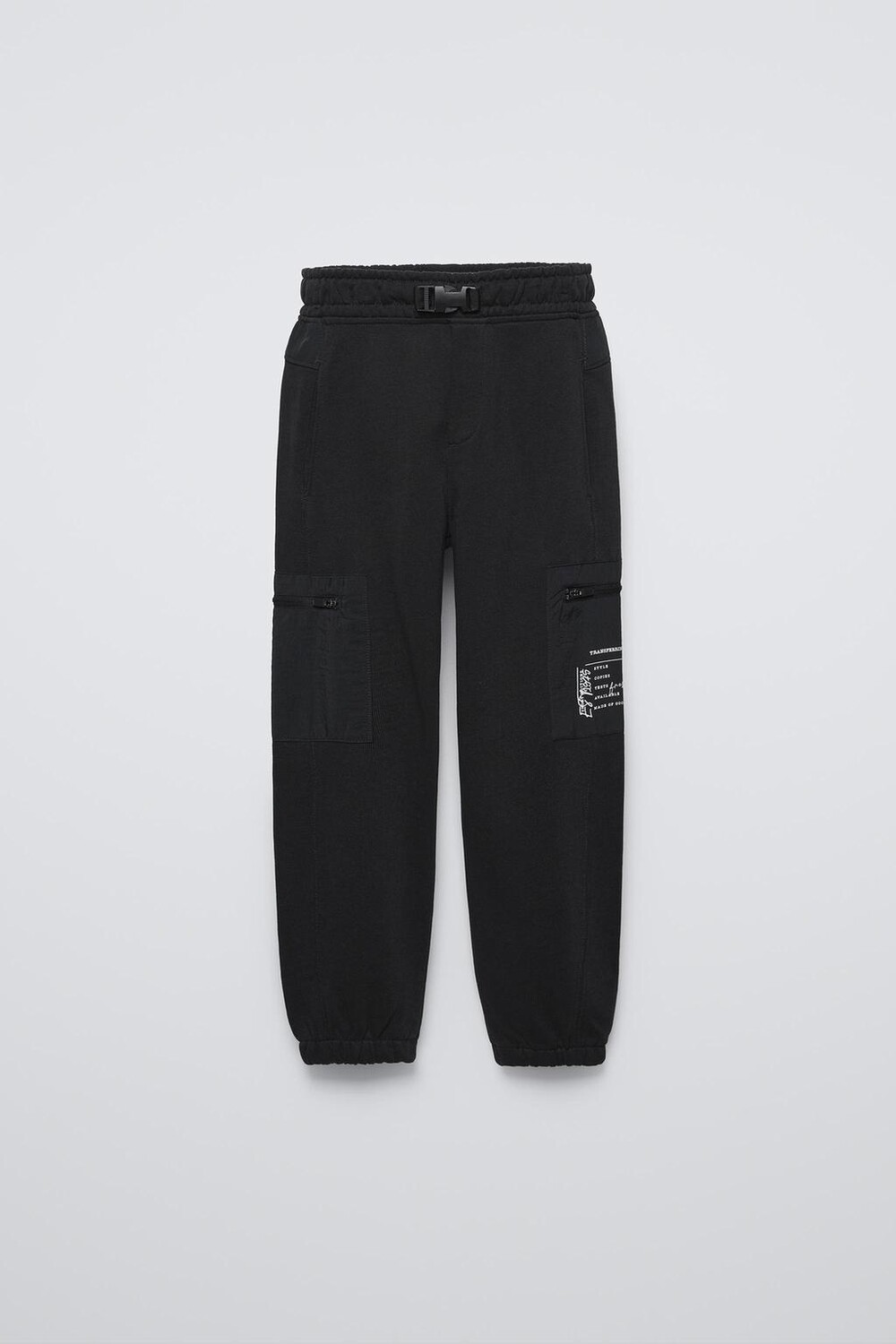 

Плюшевые брюки с пряжкой ZARA, черный