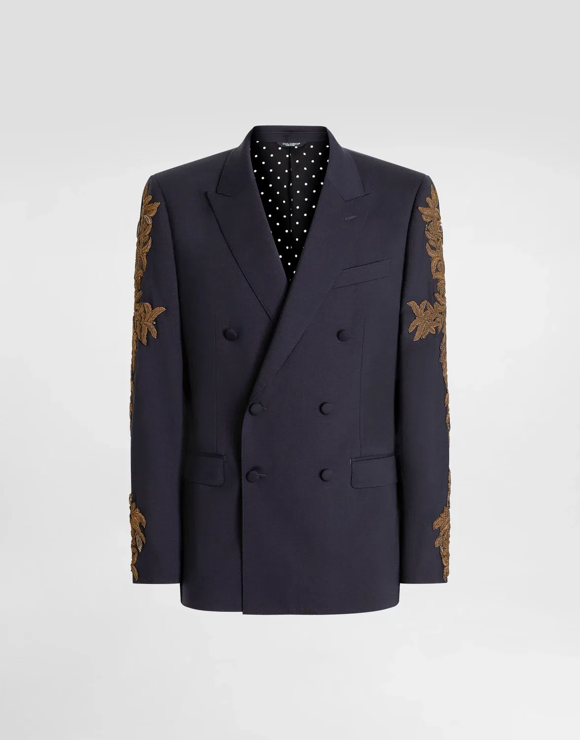 Двубортный шерстяной пиджак New Martini DOLCE & GABBANA, синий