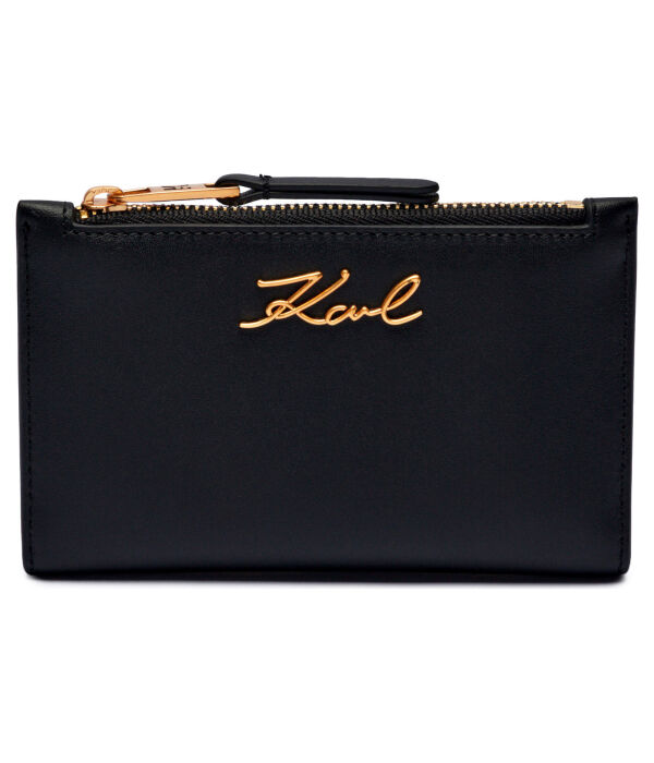 

Кошелек женский Karl Lagerfeld K/signature кожаный с подписью, черный