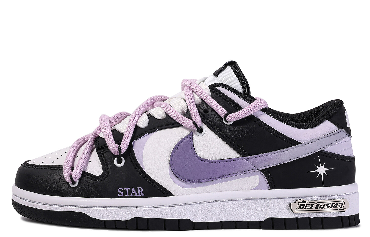 

Кроссовки Nike Dunk Skateboard Shoes Women's Low-Top Black Purple, черный