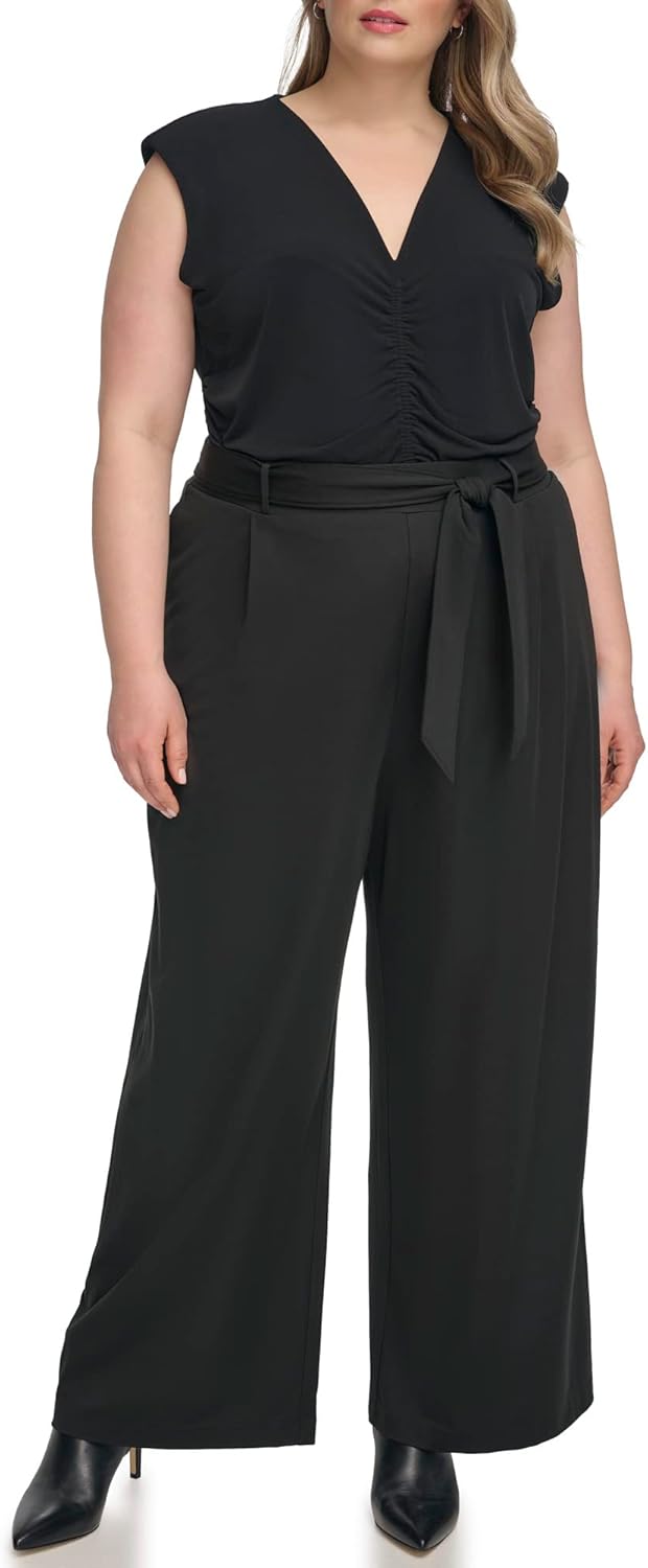 

Женские плиссированные брюки с поясом Calvin Klein, Black