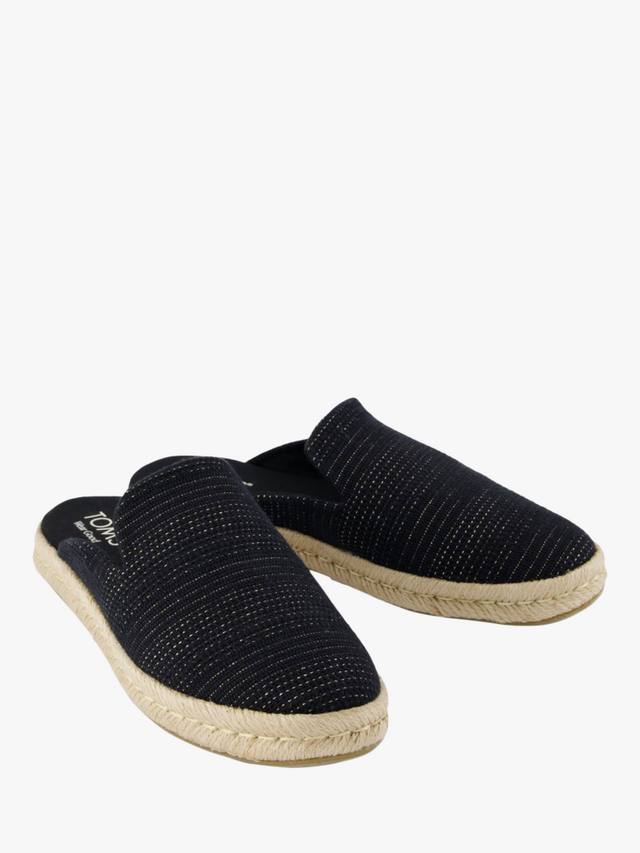 Сантьяго металлизированные хлопковые мюли-сандалии TOMS, Black — фото 2