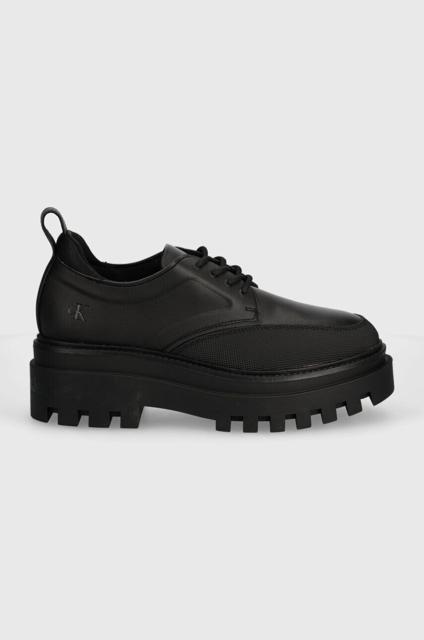 Обувь Calvin Klein Jeans FLATFORM LACEUP DERBY MG MTL, черный — фото 3