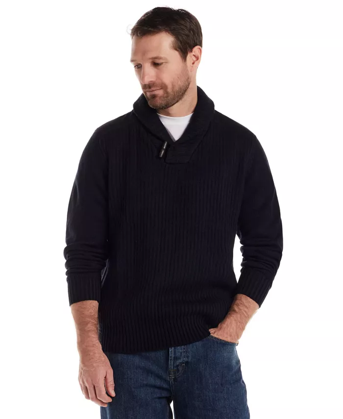 

Мужской свитер с воротником шаль и фактурой рыбака Weatherproof Vintage, синий