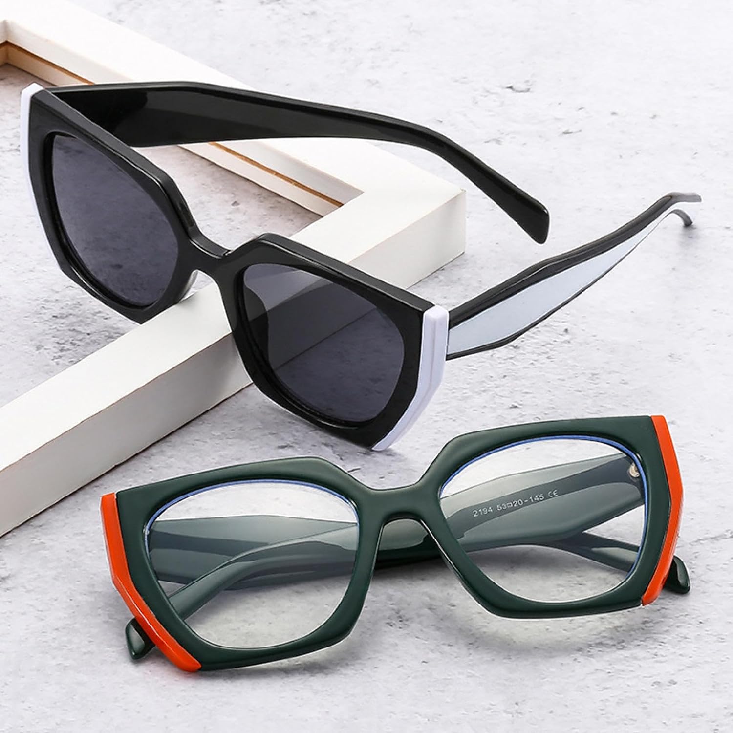 

Солнцезащитные очки «кошачий глаз» с двойным цветом, женские, с прозрачными градиентными линзами, защита от УФ-излучения UV400, мужские солнцезащитные очки DSVIGF, Leopard Beige Tea