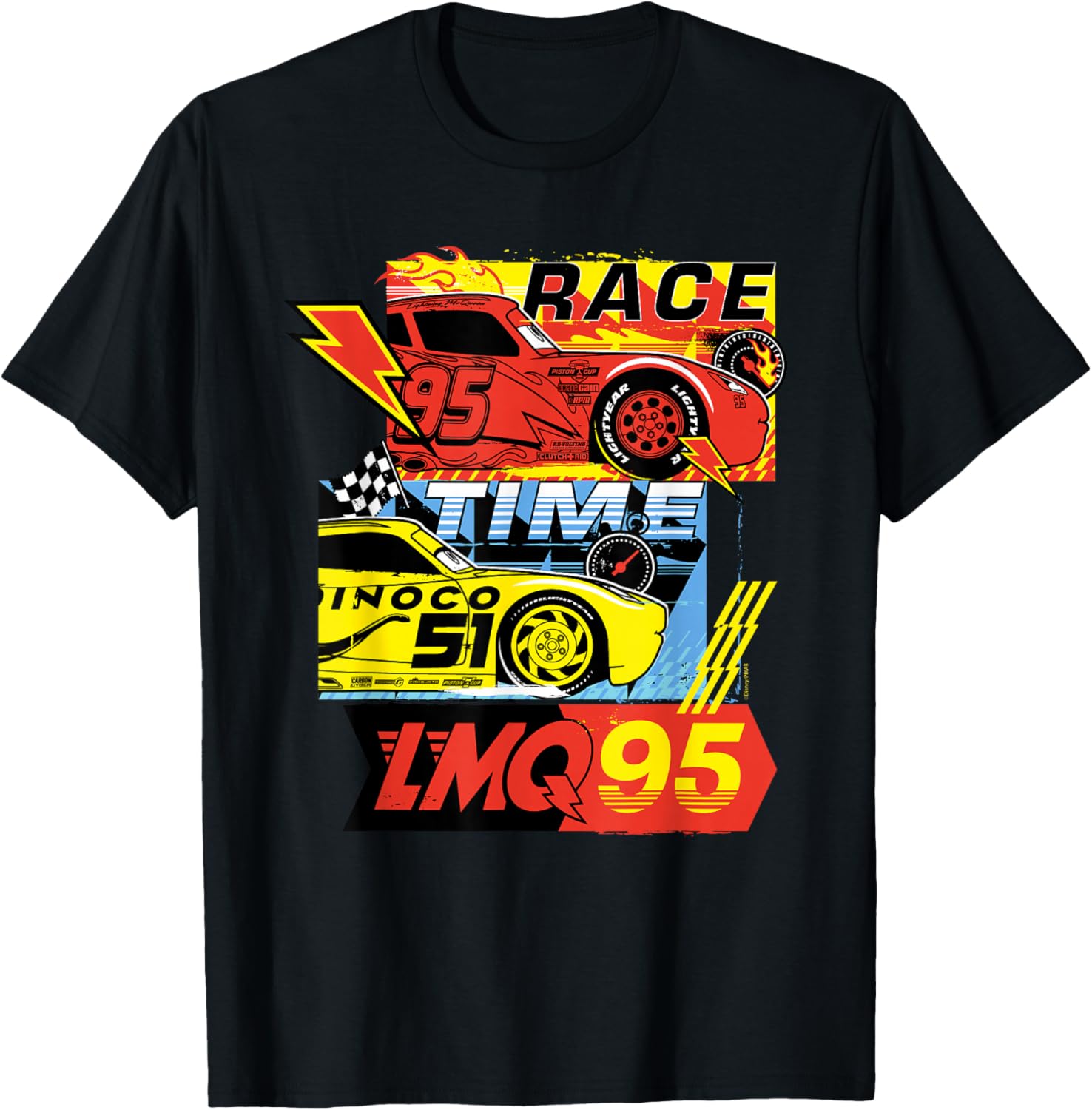 

Футболка Disney and Pixar Cars Race Time Lightning McQueen Racing, черная Disney Pixar