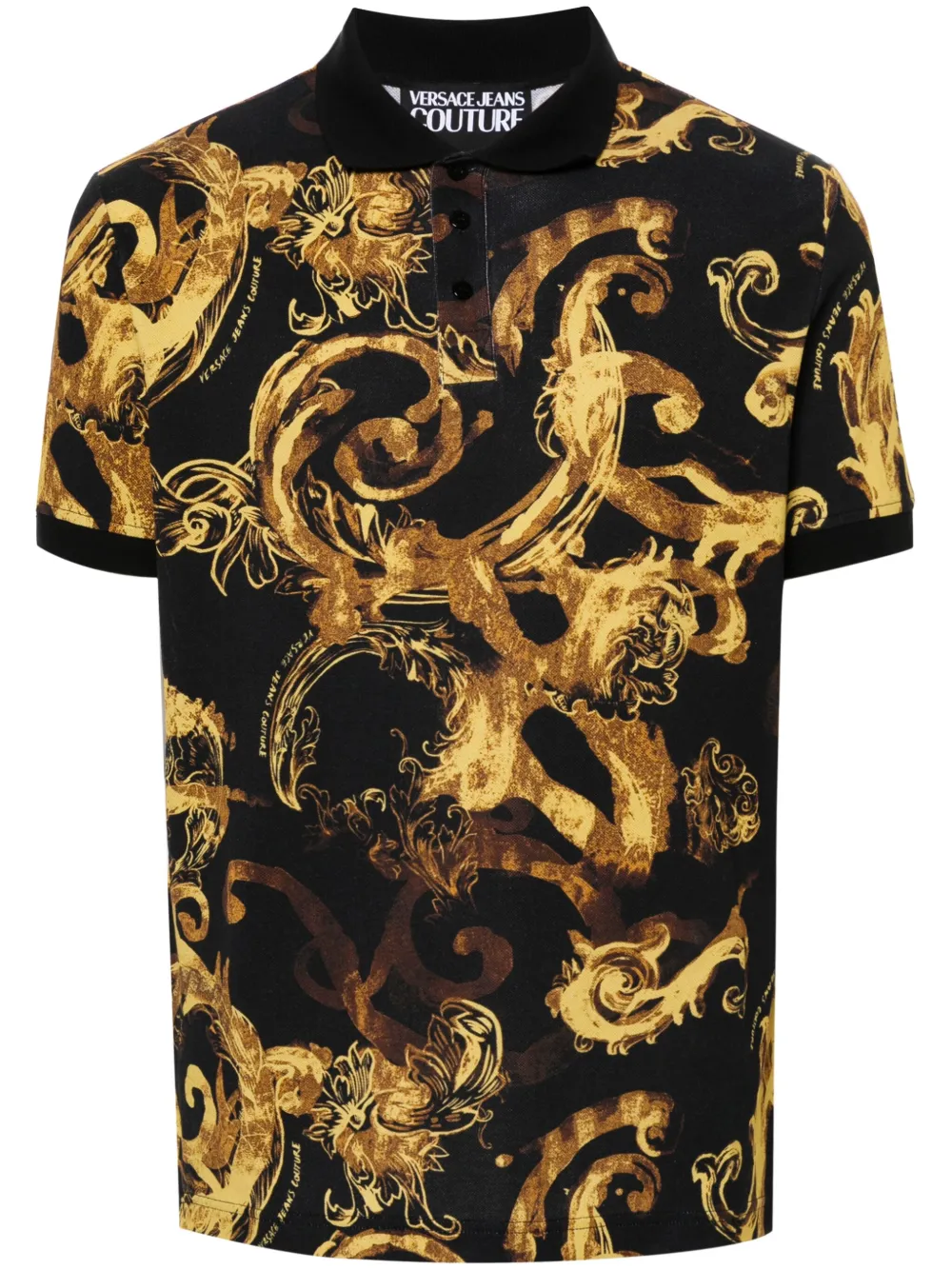 

Рубашка поло Watercolour Couture Versace Jeans Couture, черный