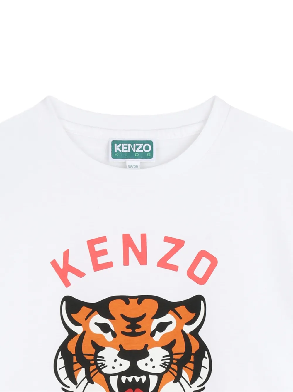 Футболка с тигровым принтом Kenzo Kids, белый — фото 3