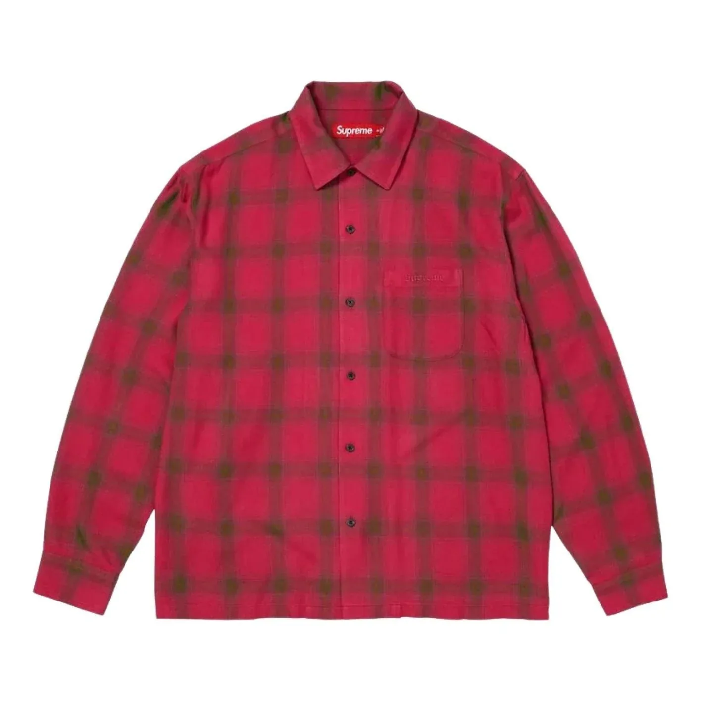 Рубашка Supreme SS26 Shadow Plaid Rayon Shirt 'Magenta', красный