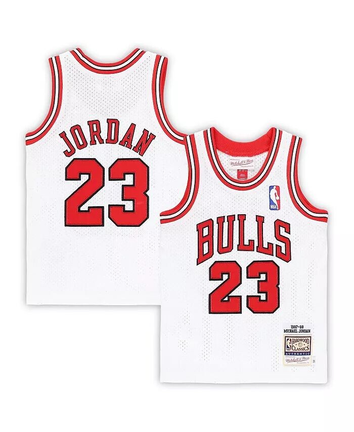 

Аутентичный джерси из твердой древесины Майкла Джордана White Chicago Bulls 1997/98 для мальчиков и девочек для малышей Mitchell & Ness, белый