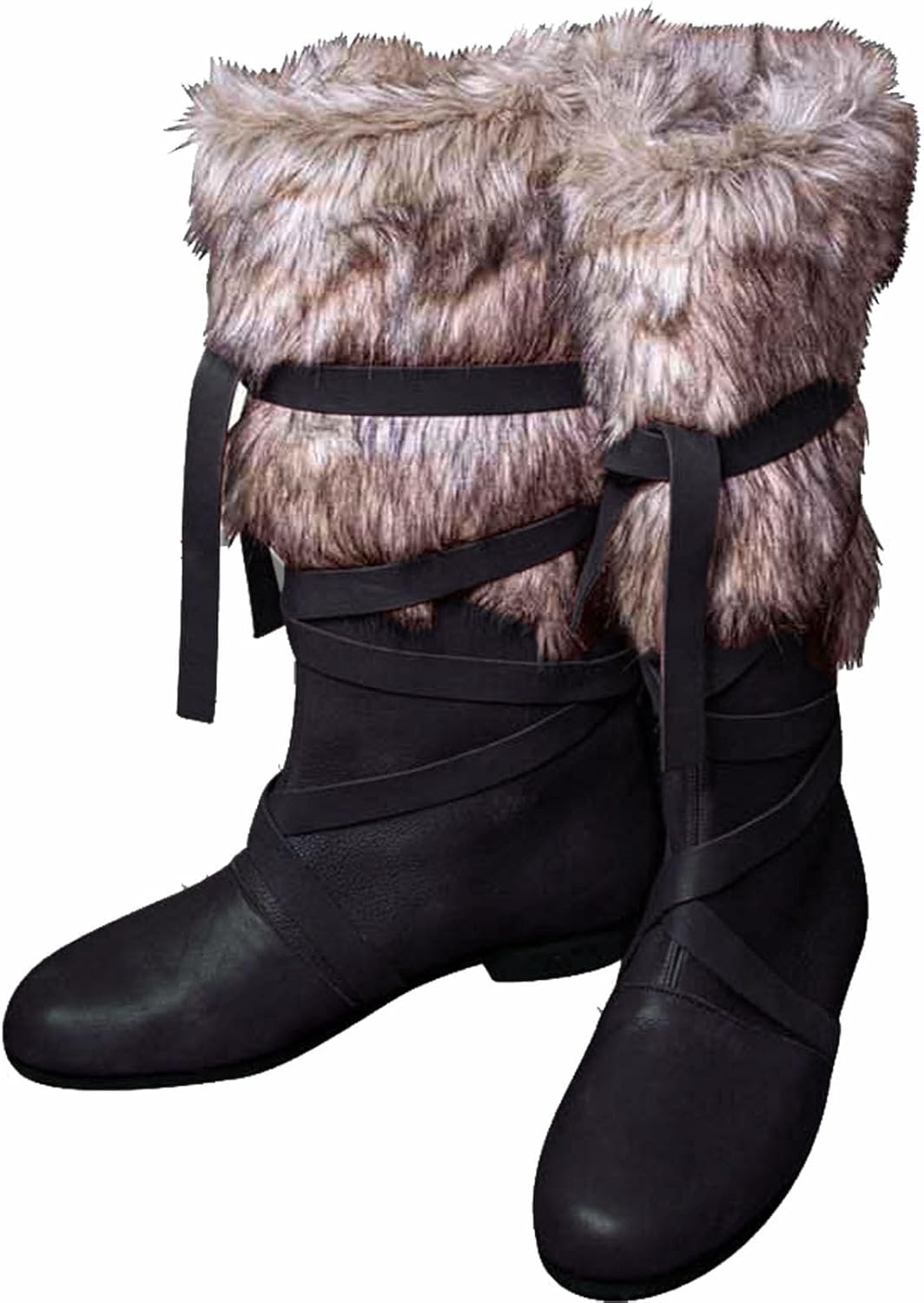 

Мужские ренессансные сапоги, средневековые шнурованные сапоги для косплея, западные пиратские и викингские обувь на Хэллоуин Junqiako, черный