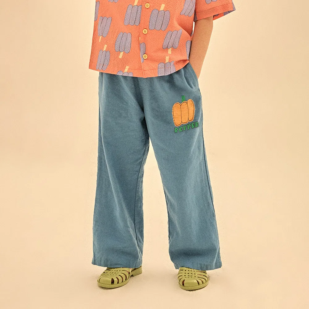 Детские брюки Pepper Applique широкого кроя, океанский синий, от Jelly Mallow