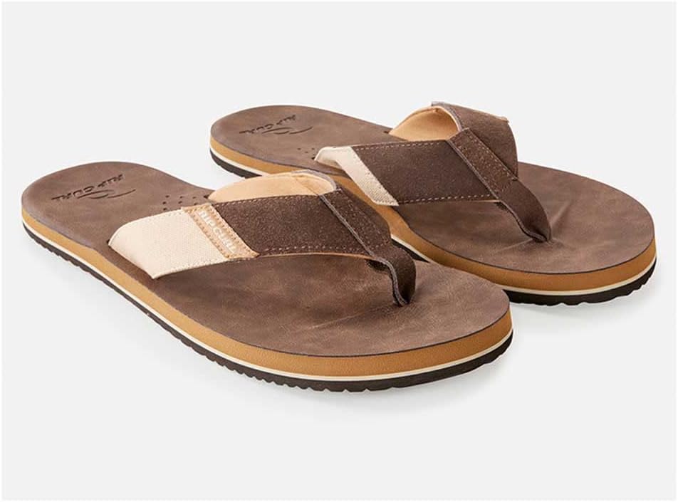 Мужские шлепанцы Rip Curl Oxford с открытым носком, черно-коричневые — фото 3