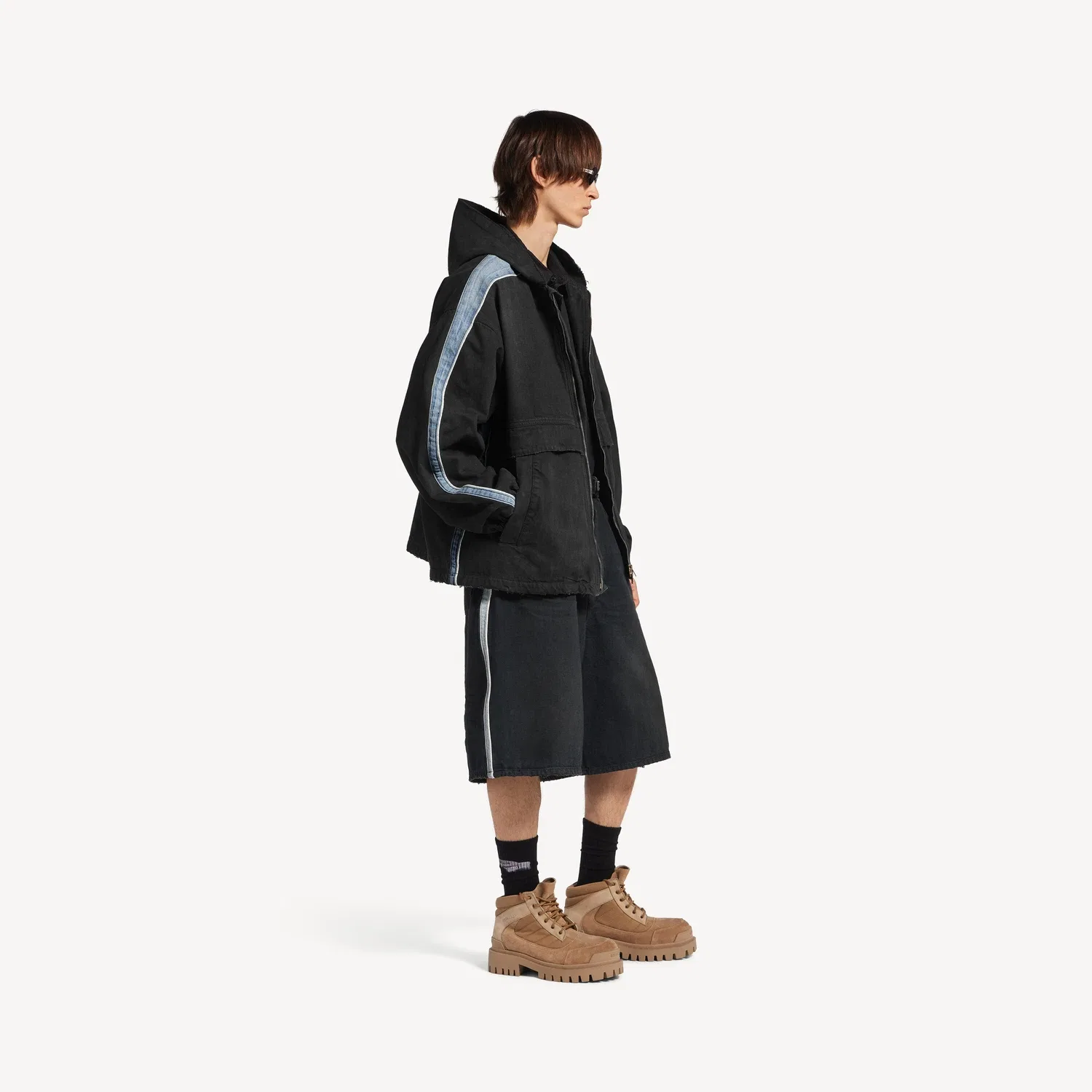 Мужская куртка с отделкой кантом в черном цвете BALENCIAGA, черный — фото 3