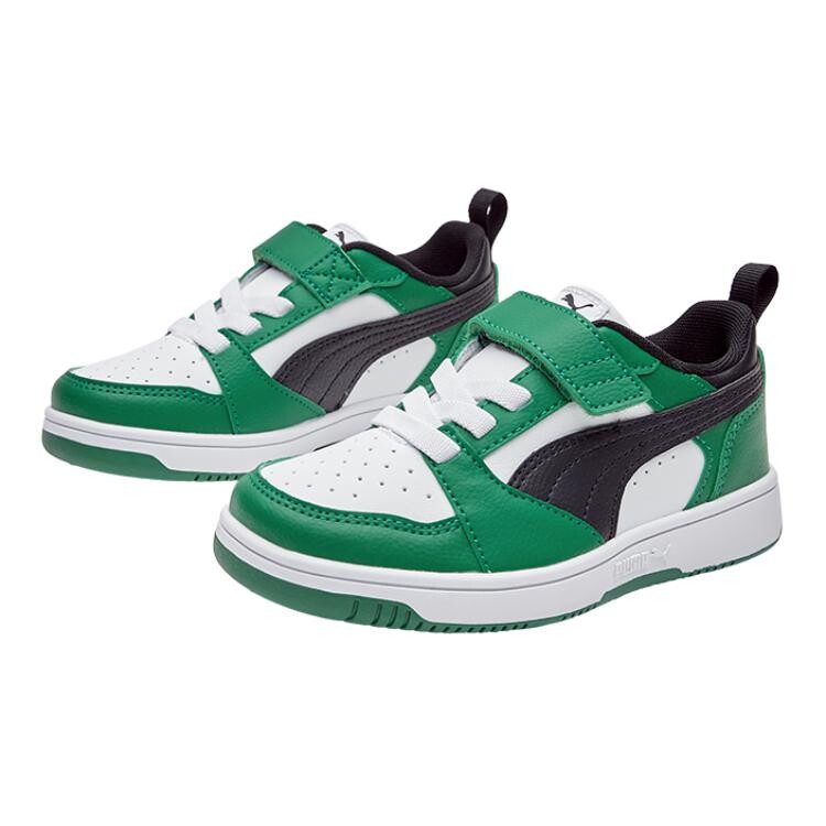 Rebound V6 Kids Скейтбординг Кроссовки Детские Низкие Зеленые/Черные Puma, зеленый/черный — фото 2